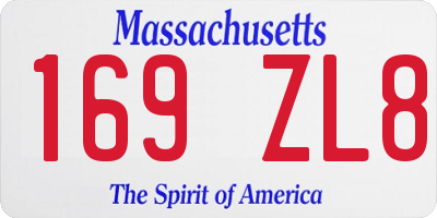 MA license plate 169ZL8