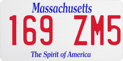 MA license plate 169ZM5