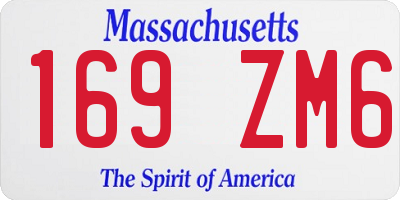MA license plate 169ZM6