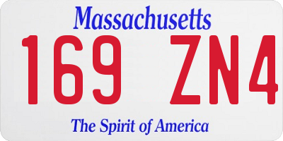 MA license plate 169ZN4