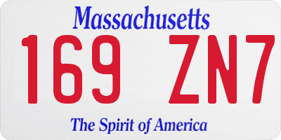 MA license plate 169ZN7