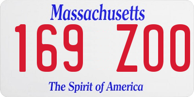MA license plate 169ZO0