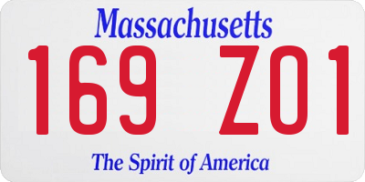 MA license plate 169ZO1