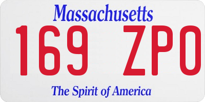 MA license plate 169ZP0
