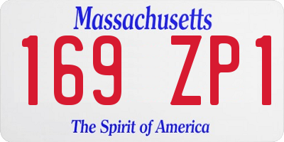 MA license plate 169ZP1