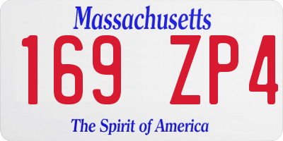 MA license plate 169ZP4