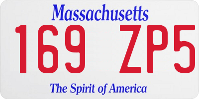 MA license plate 169ZP5