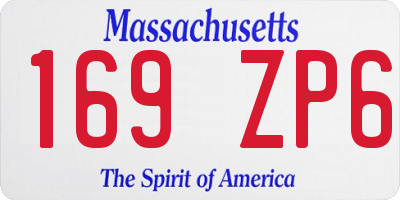 MA license plate 169ZP6