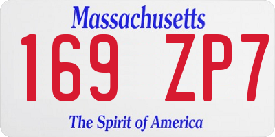 MA license plate 169ZP7