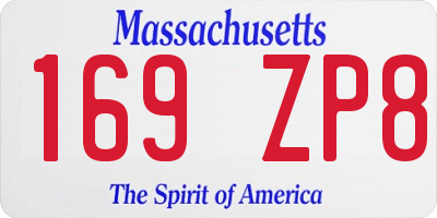 MA license plate 169ZP8