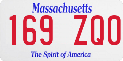 MA license plate 169ZQ0
