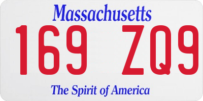 MA license plate 169ZQ9