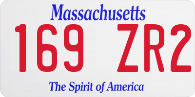 MA license plate 169ZR2