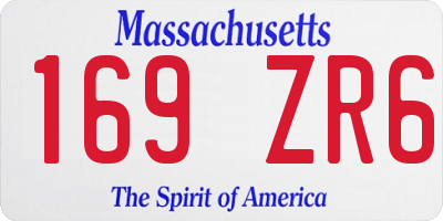 MA license plate 169ZR6