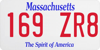 MA license plate 169ZR8
