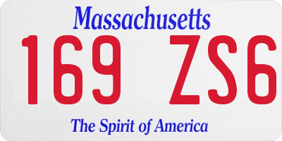 MA license plate 169ZS6