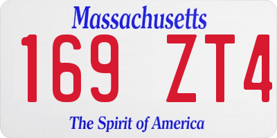 MA license plate 169ZT4