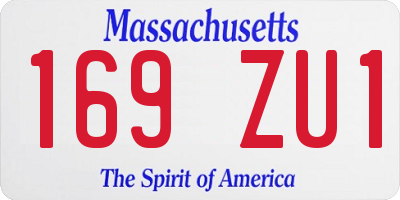 MA license plate 169ZU1