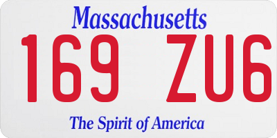 MA license plate 169ZU6