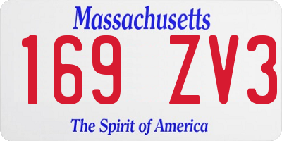 MA license plate 169ZV3