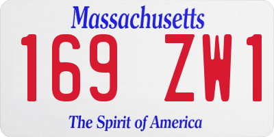 MA license plate 169ZW1