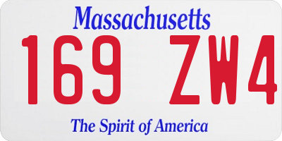 MA license plate 169ZW4