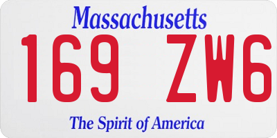 MA license plate 169ZW6