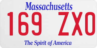 MA license plate 169ZX0