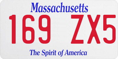 MA license plate 169ZX5