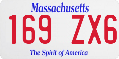 MA license plate 169ZX6