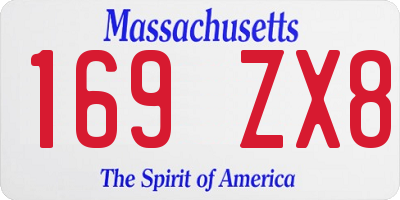 MA license plate 169ZX8