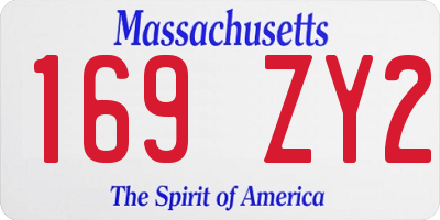 MA license plate 169ZY2