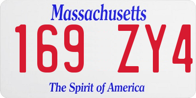 MA license plate 169ZY4