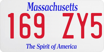 MA license plate 169ZY5
