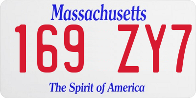 MA license plate 169ZY7