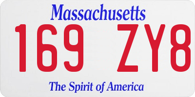 MA license plate 169ZY8