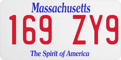 MA license plate 169ZY9