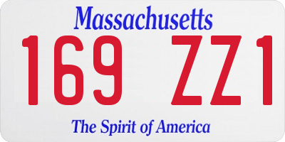 MA license plate 169ZZ1
