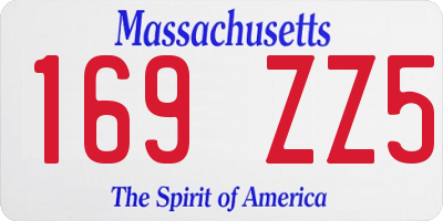 MA license plate 169ZZ5