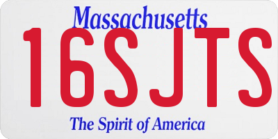 MA license plate 16SJTS