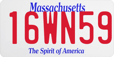 MA license plate 16WN59