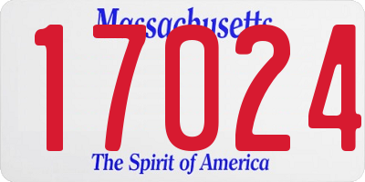 MA license plate 17024