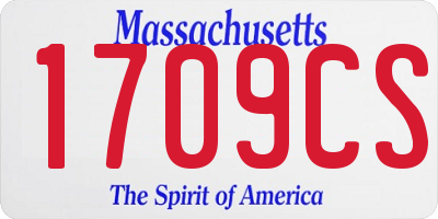 MA license plate 1709CS