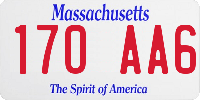 MA license plate 170AA6