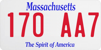 MA license plate 170AA7