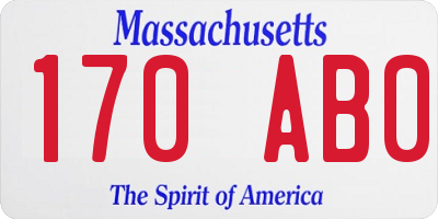 MA license plate 170AB0