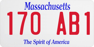 MA license plate 170AB1
