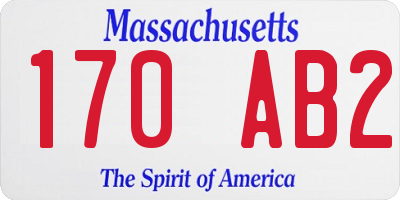 MA license plate 170AB2