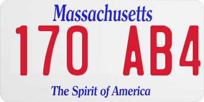 MA license plate 170AB4