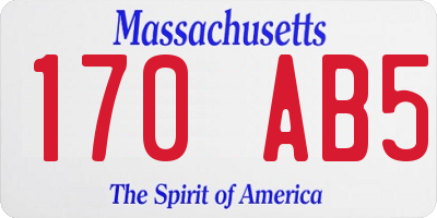 MA license plate 170AB5